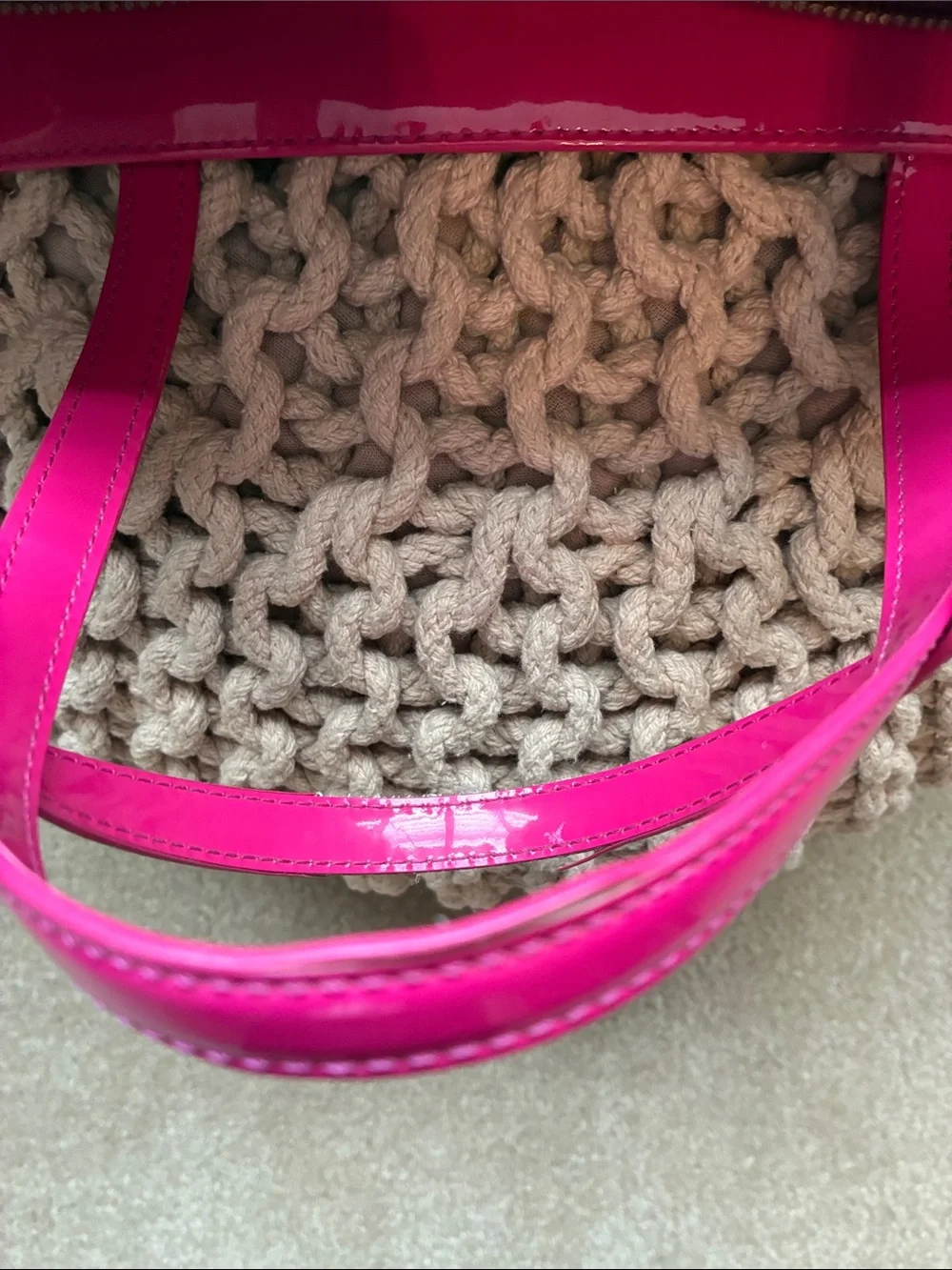 kate spade Hot Pink Patent Circle-Embossed Tote